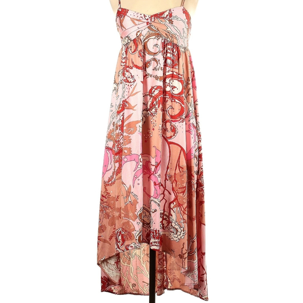 100% SILK Nieves Lavi Halter Tie Dress